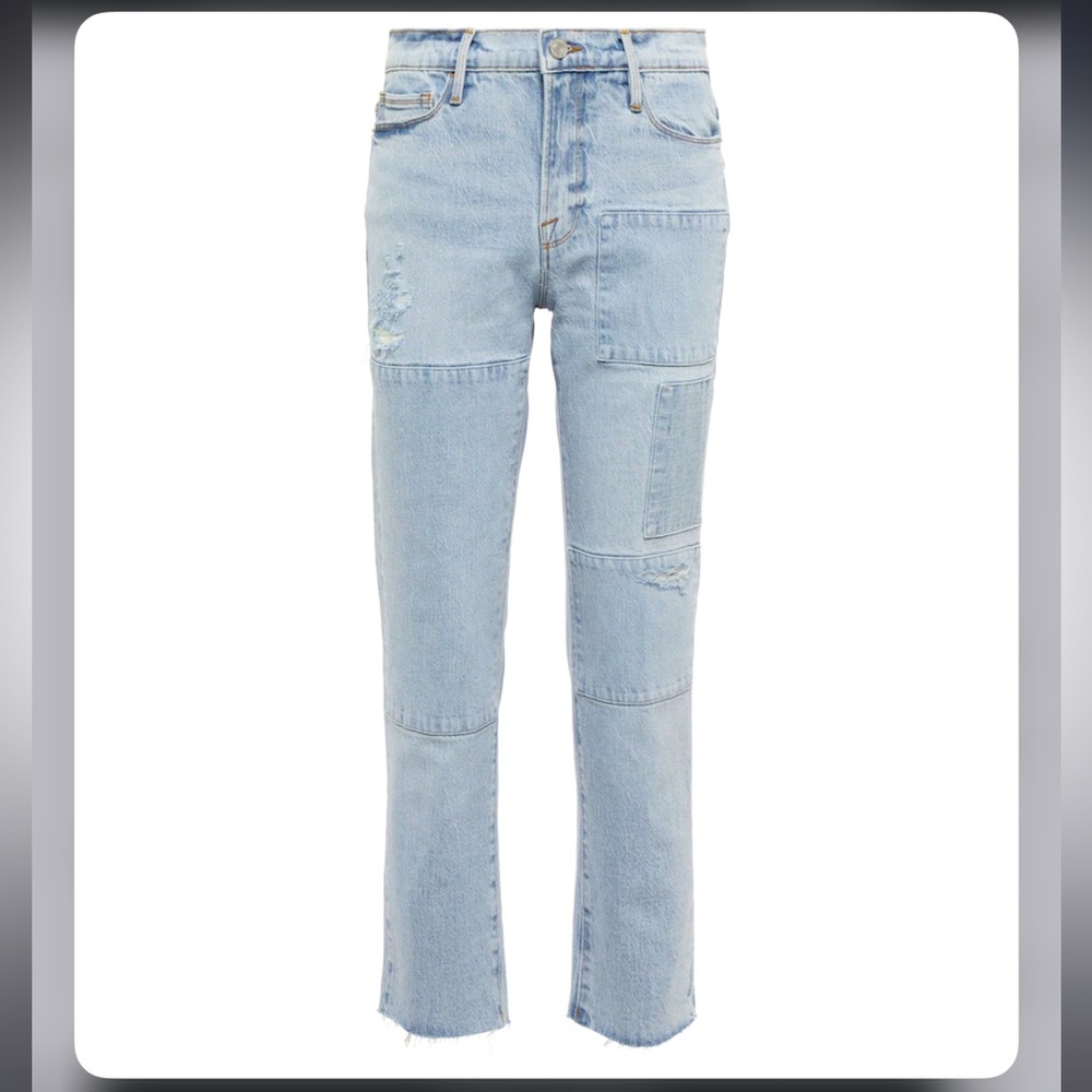 Frame patchwork straight leg jeans size 29 NWT